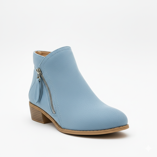 Dames Suède Enkelboots Met Ritssluiting 4