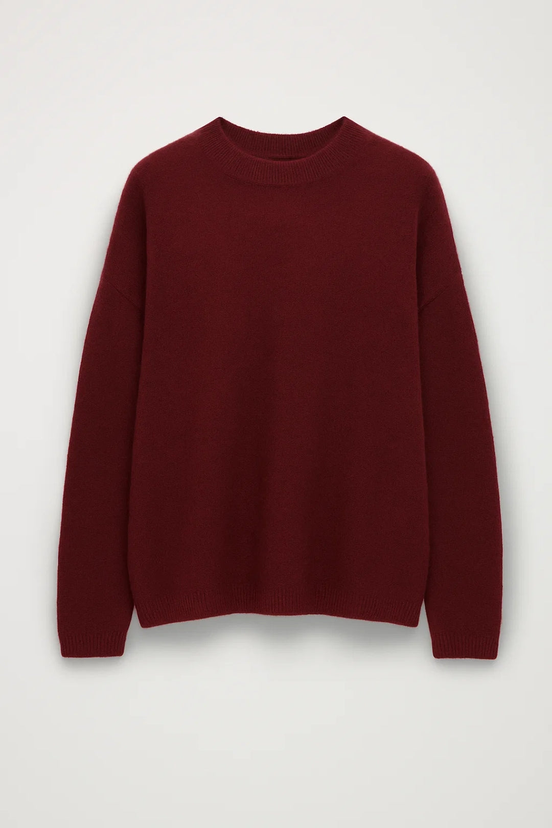 Dames Trui | Ronde Hals | Comfortabele Gebreide Pasvorm | Bordeaux Rood 3