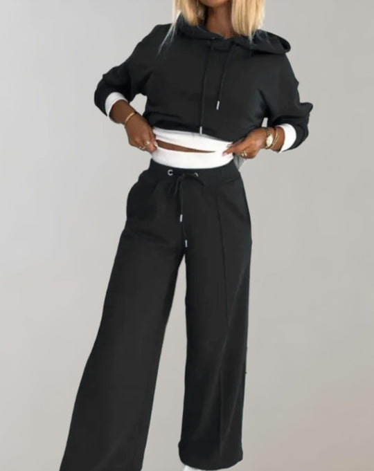 Dames Twee Delige Trainingspak Set met Hoodie 0