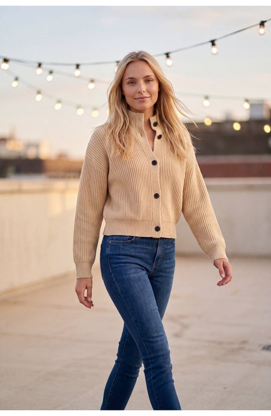 Dames Vest | Knoopsluiting | Lange Mouwen 0