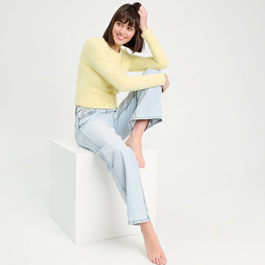 Dames Vest | Knopen | Zachte Gebreide Look Met Lange Mouwen 1