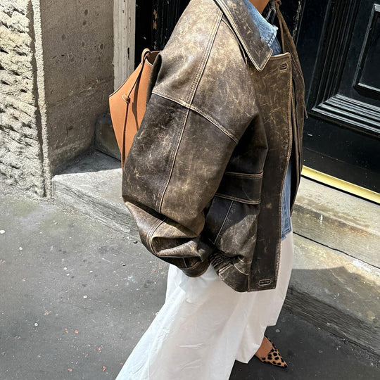 Dames Vintage Leren Jas in Retro-Stijl – Kayna 5
