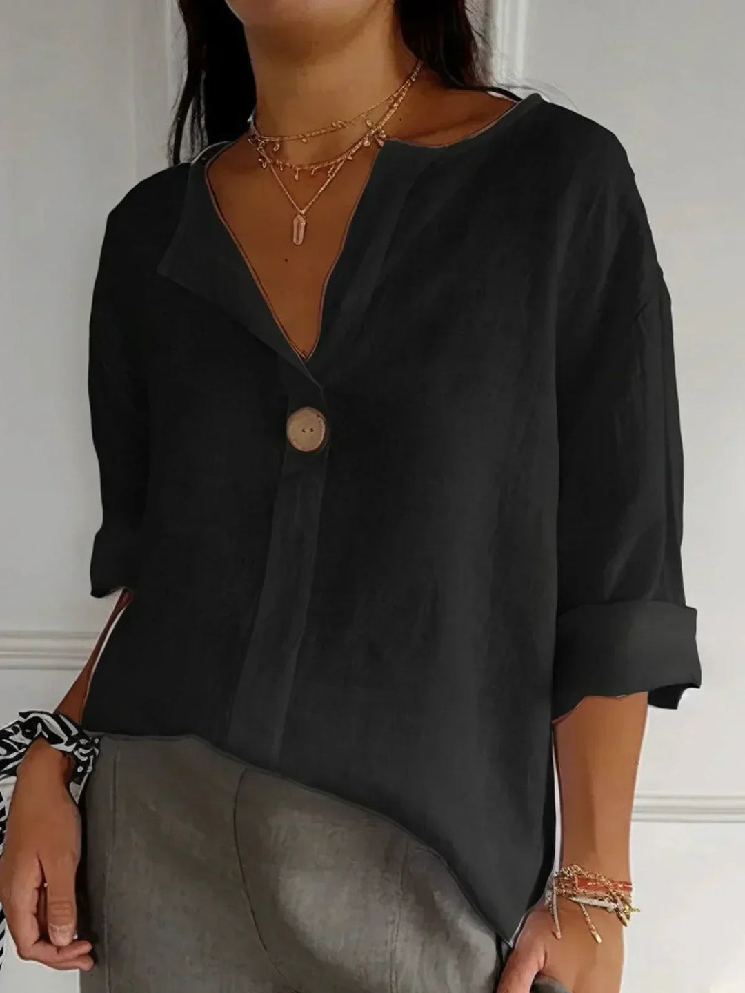 Zomerblouse Dames | V-Hals & Loose Fit
