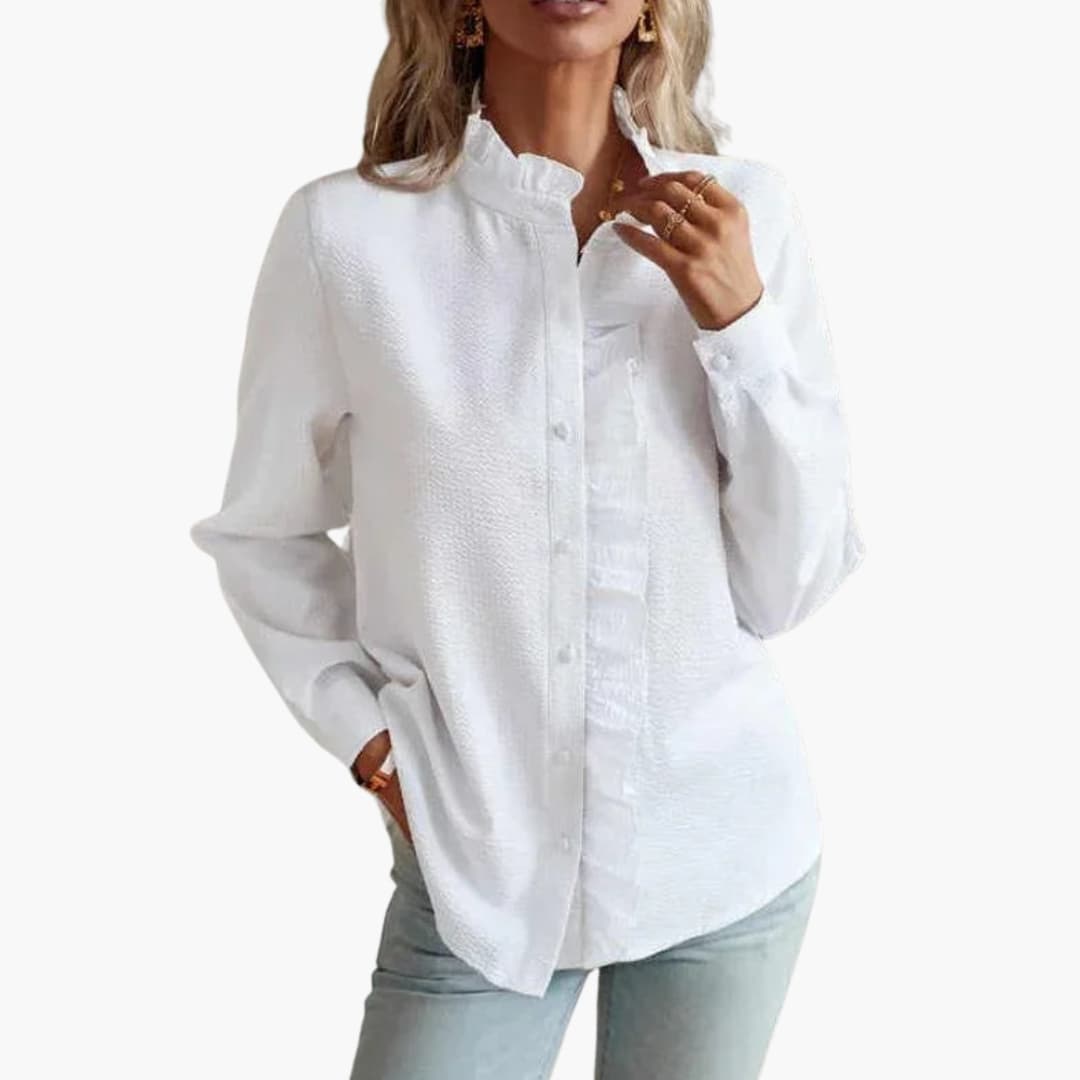 Damesblouse | Ruche Detail & Vrouwelijk Elegant Design