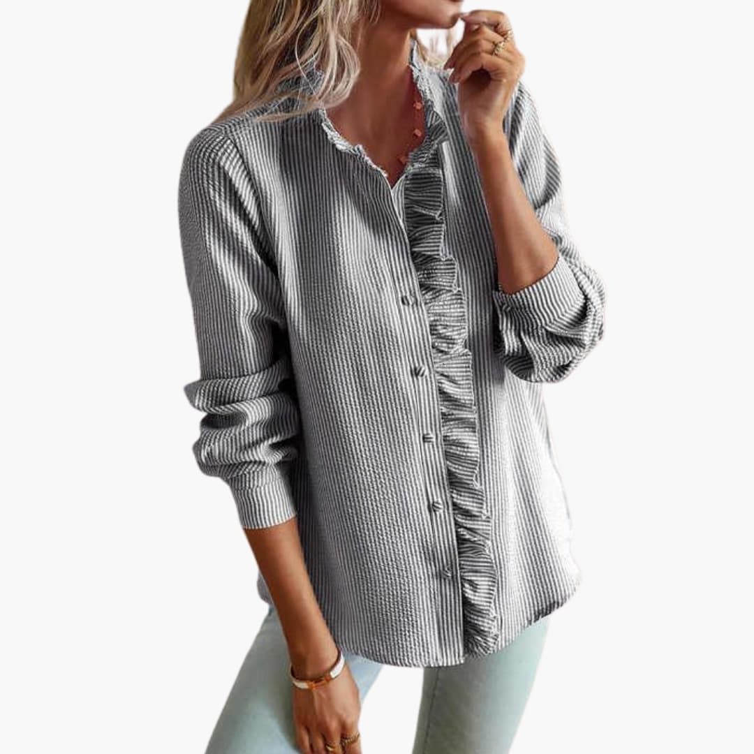 Damesblouse | Ruche Detail & Vrouwelijk Elegant Design