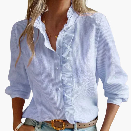 Damesblouse | Ruche Detail & Vrouwelijk Elegant Design