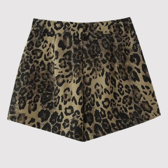 Dehnbare Leopardenprint-Shorts Damen - Frances 2