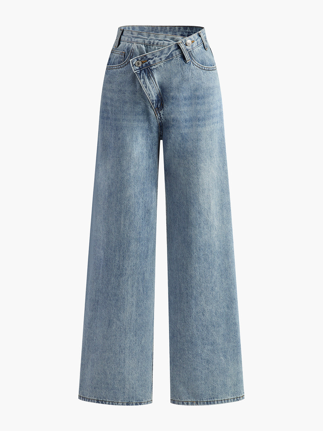 Denim Broek Dames | Asymmetrische Taille & Flatterende Wide-Leg Look