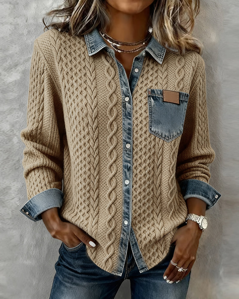 Denim Jas Dames | Contrastkraag Design