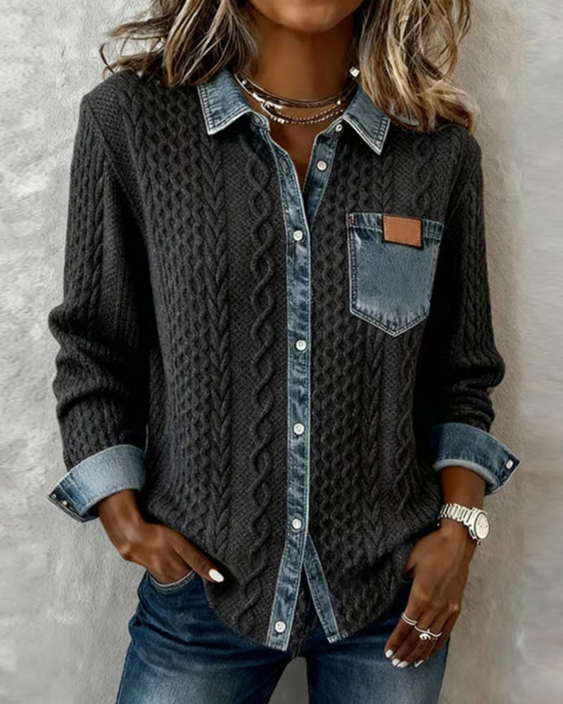 Denim Jas Dames | Contrastkraag Design