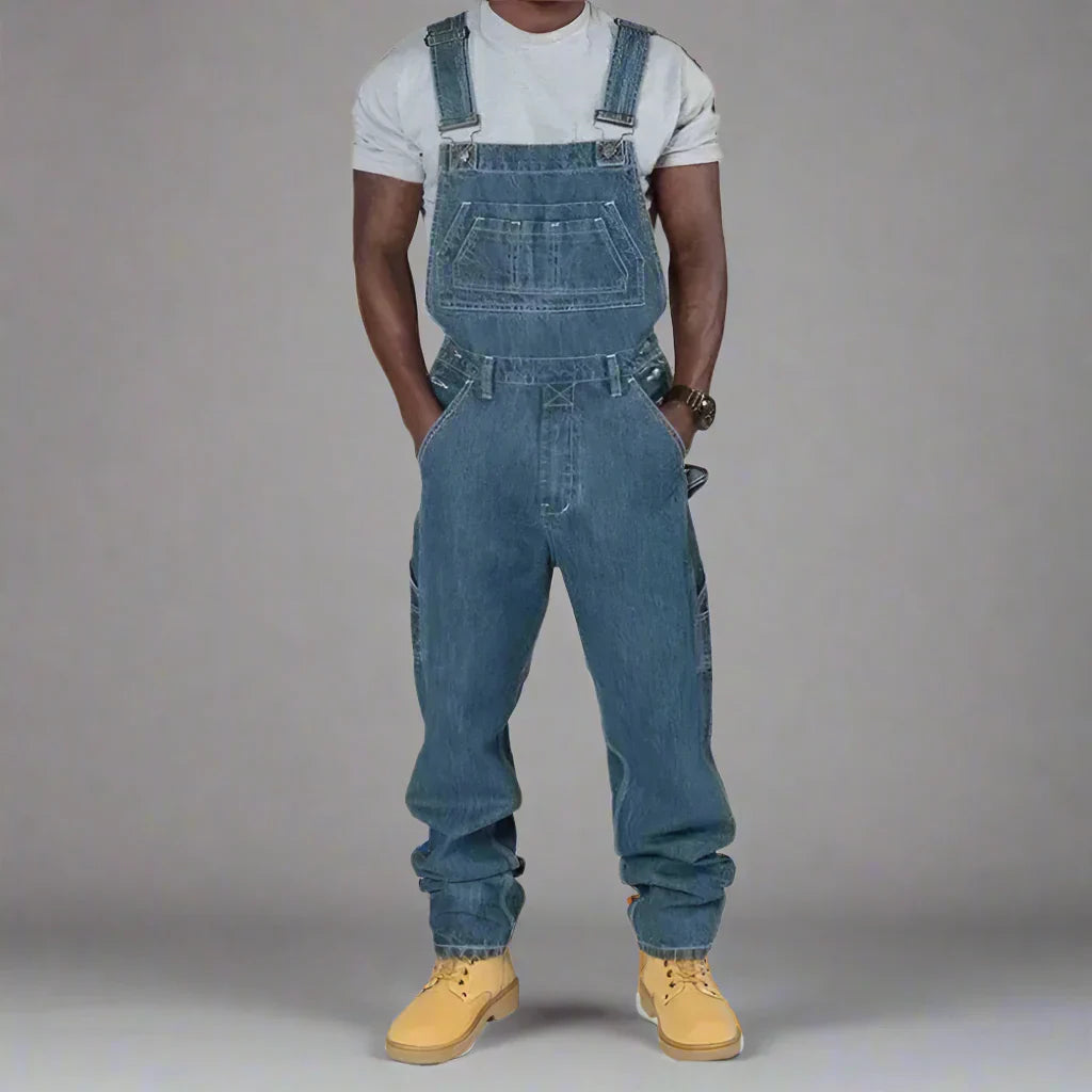 Denim Overall Heren | Rechte Pijp & Functionele Zakken