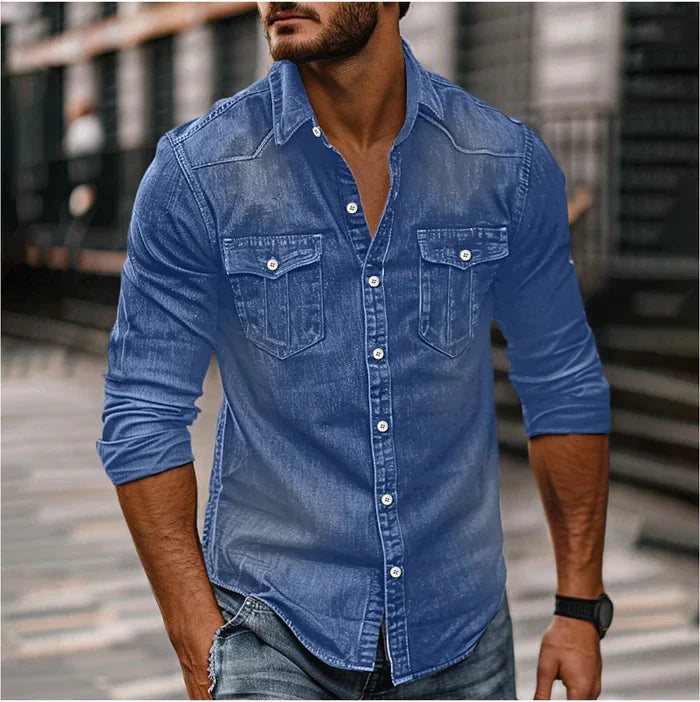 Denim overhemd Heren | Slim fit en westernaccenten