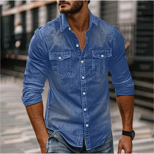 Denim overhemd Heren | Slim fit en westernaccenten