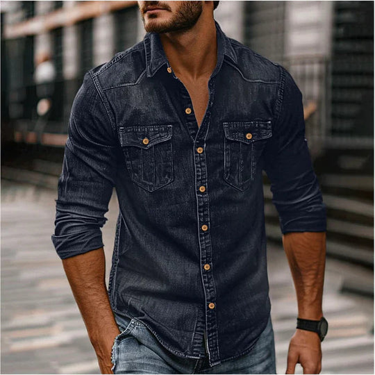 Denim overhemd Heren | Slim fit en westernaccenten