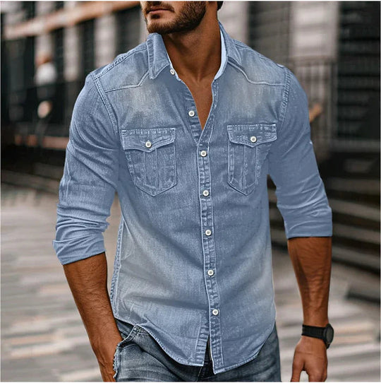 Denim overhemd Heren | Slim fit en westernaccenten