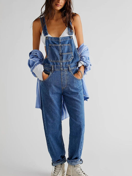 Denim tuinbroek Dames | Verstelbare bandjes & handige zakken