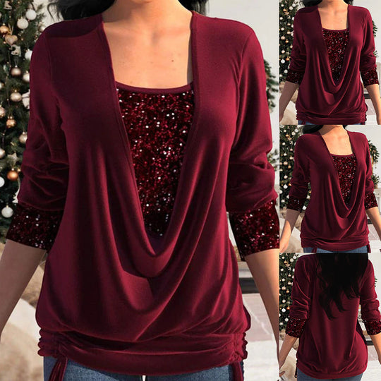 Diana | SparkleFlow Blouse met pailletten in grote maten 6