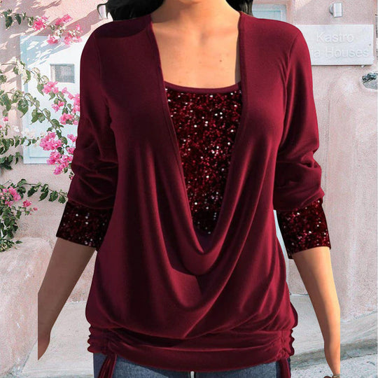 Diana | SparkleFlow Pailletten Blouse Plus Size 0