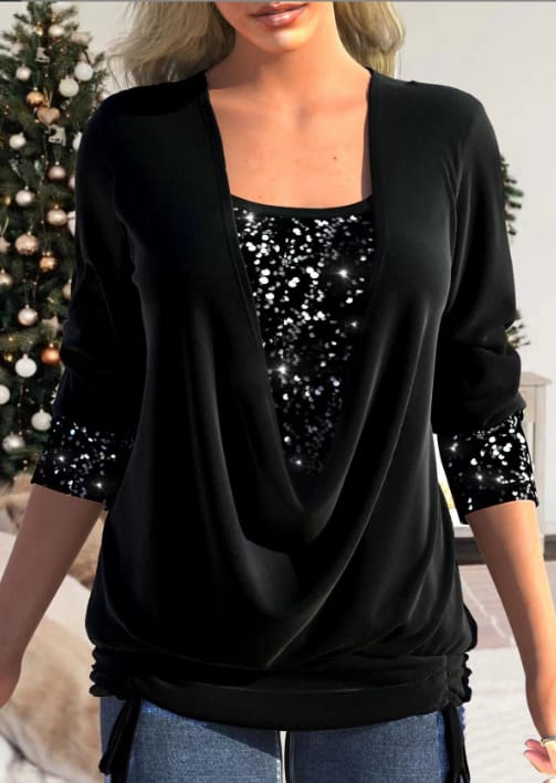 Diana | SparkleFlow Pailletten Blouse Plus Size 2