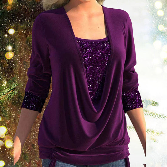 Diana | SparkleFlow Pailletten Blouse Plus Size 4