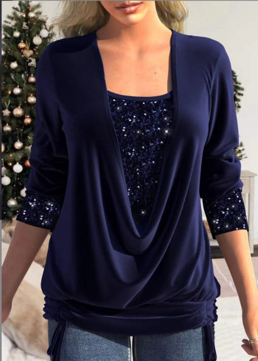 Diana | SparkleFlow Pailletten Blouse Plus Size 7