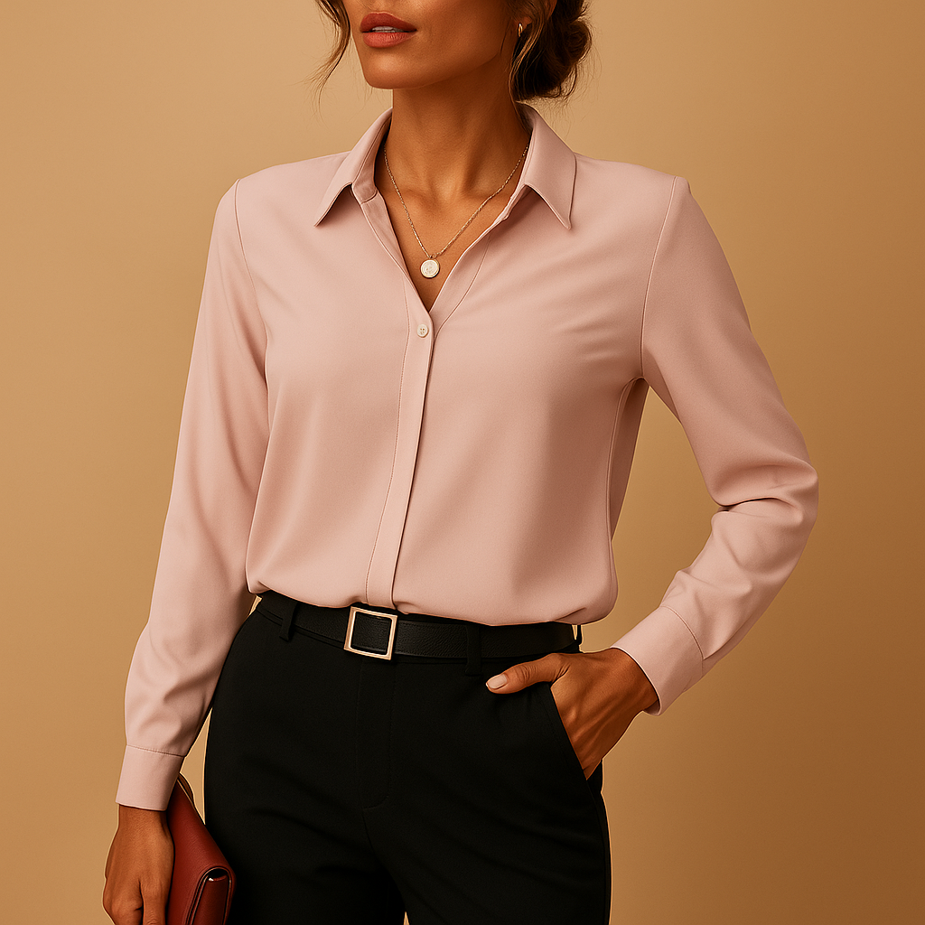 Elegante Effen Blouse Dames | Getailleerde pasvorm & tijdloze uitstraling