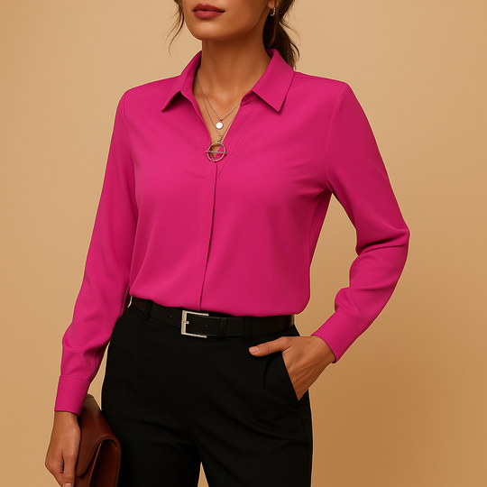 Elegante Effen Blouse Dames | Getailleerde pasvorm & tijdloze uitstraling