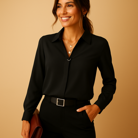 Elegante Effen Blouse Dames | Getailleerde pasvorm & tijdloze uitstraling