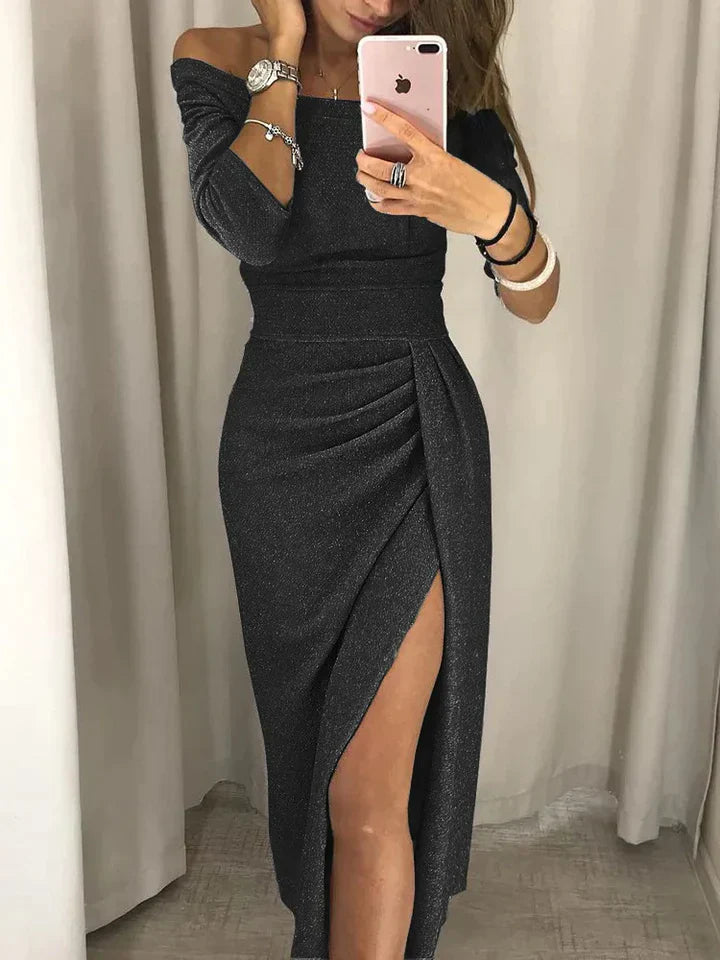 Elegante Jurk Dames | Off-Shoulder & Split
