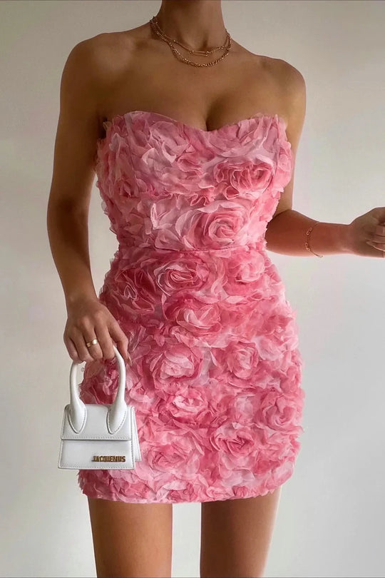 Elegante Jurk Dames | Strapless & Tailleaccent