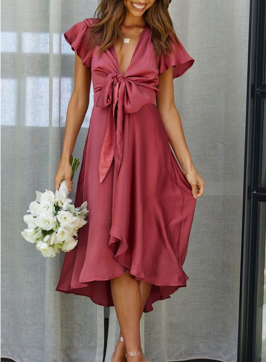Elegante Jurk | Taille-accentuerend Strikdetail