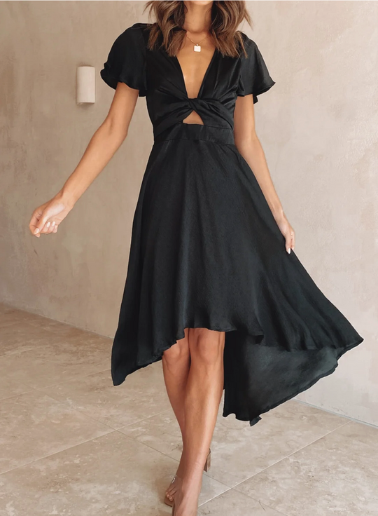 Elegante Jurk | Taille-accentuerend Strikdetail