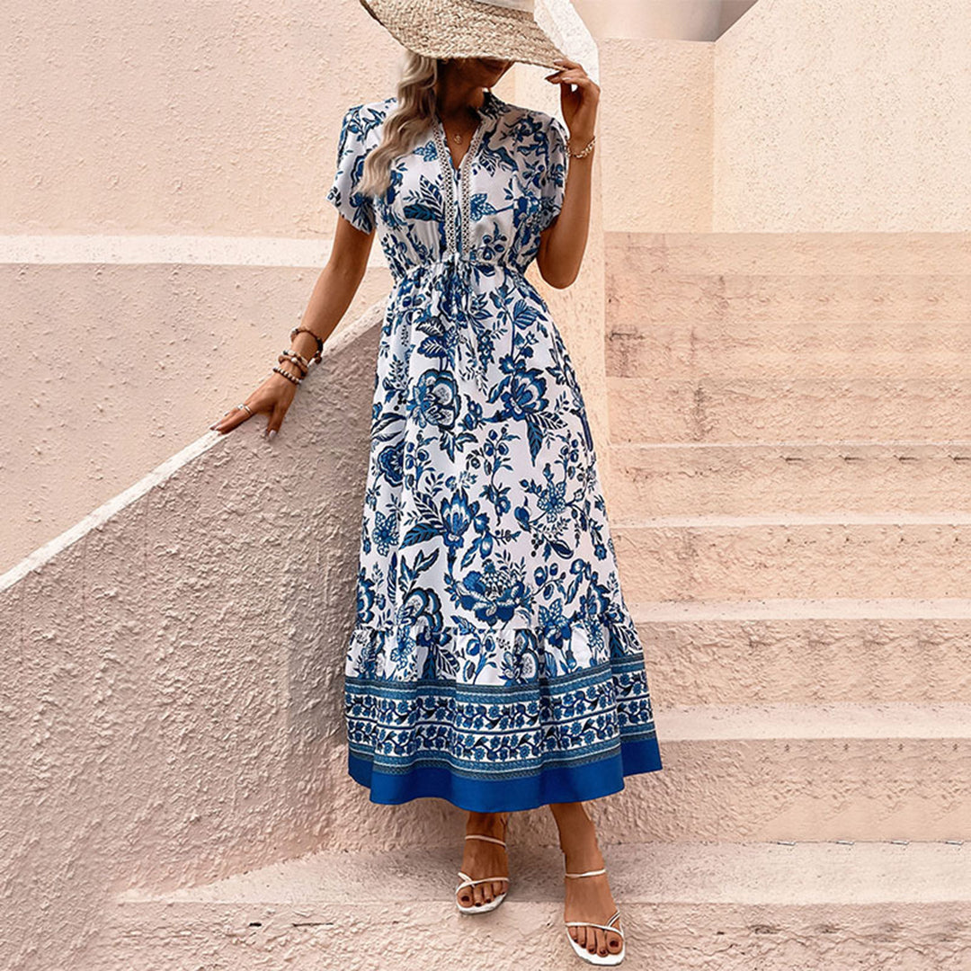 Elegante Maxi Retro Prints Zomerjurk voor dames - Chiara