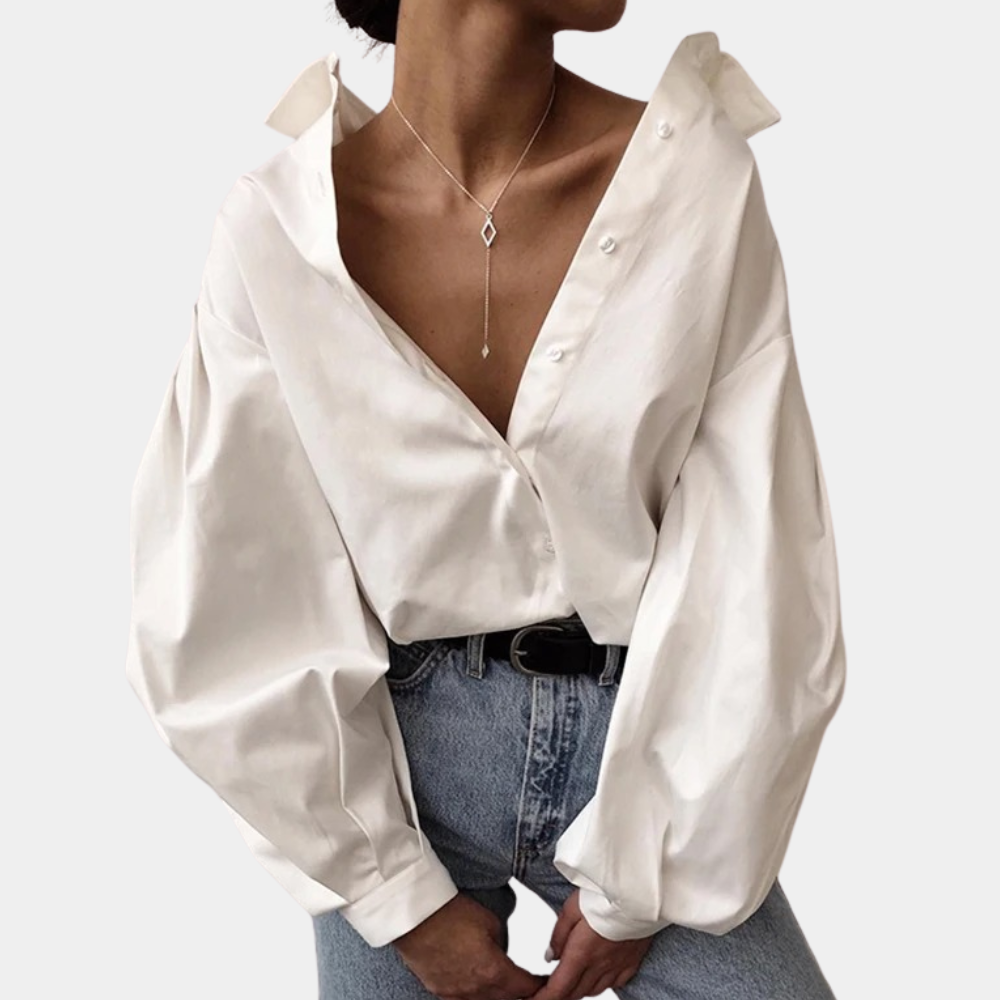 Elegante damesblouse met betoverende pofmouwen - Raimona