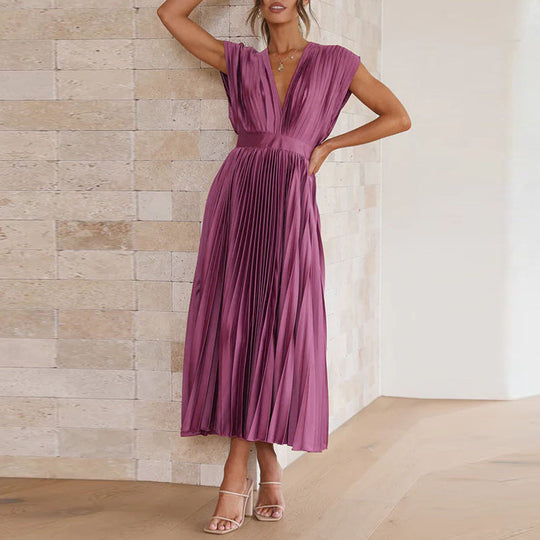 Elegante damesjurk met mouwloze V hals Maxi Gala - Sophie