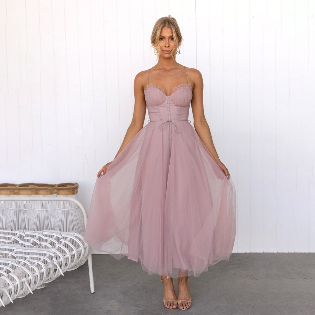 Elegante damespijp met flatterende snit Midi zomerjurk - Zora