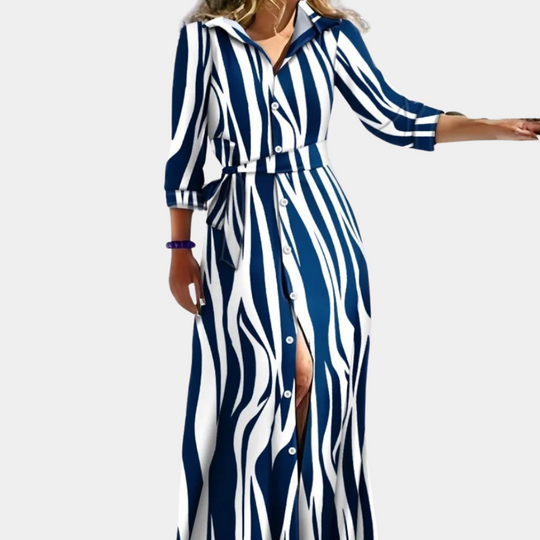 Elegante en Vloeiende Lange Jurk met Tijdloze Uitstraling voor Dames - Fosette