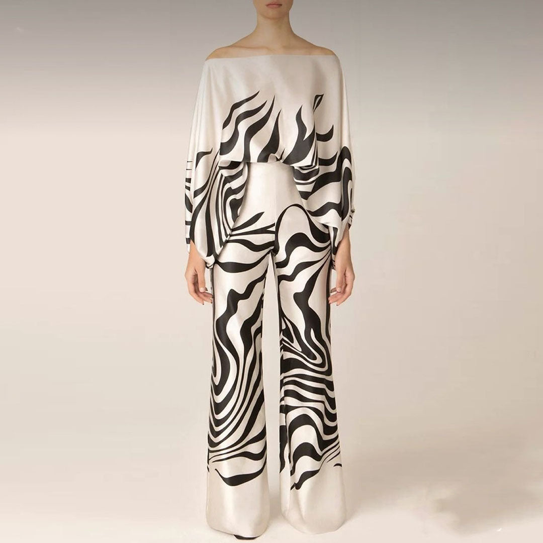 Elegante Tweedelige Satijnen Set Dames 0