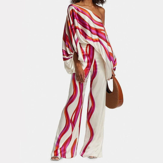 Elegante Tweedelige Satijnen Set Dames 1