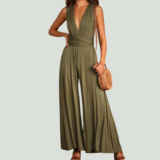 Elegante jumpsuit met gekruiste rug 12