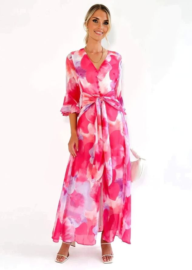 Elegante kleurrijke jurk voor vrouwen 0
