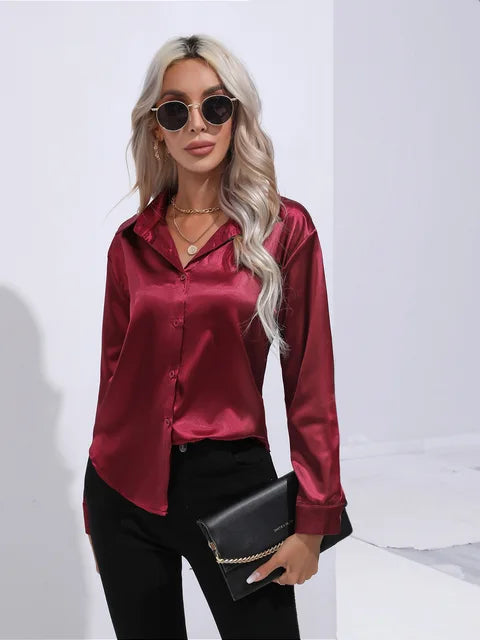 Elegante satijnen blouse 12