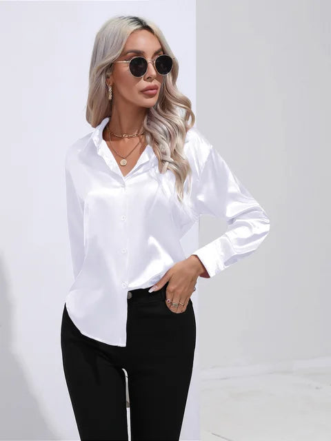 Elegante satijnen blouse 14