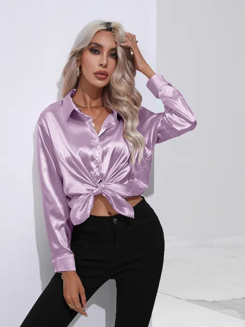 Elegante satijnen blouse 15