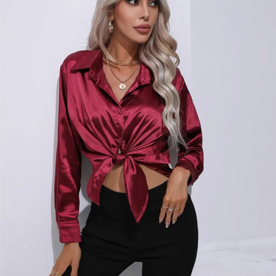 Elegante satijnen blouse 2