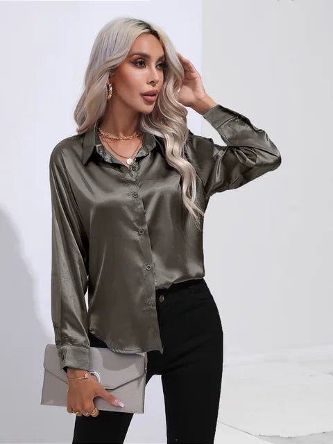 Elegante satijnen blouse 8