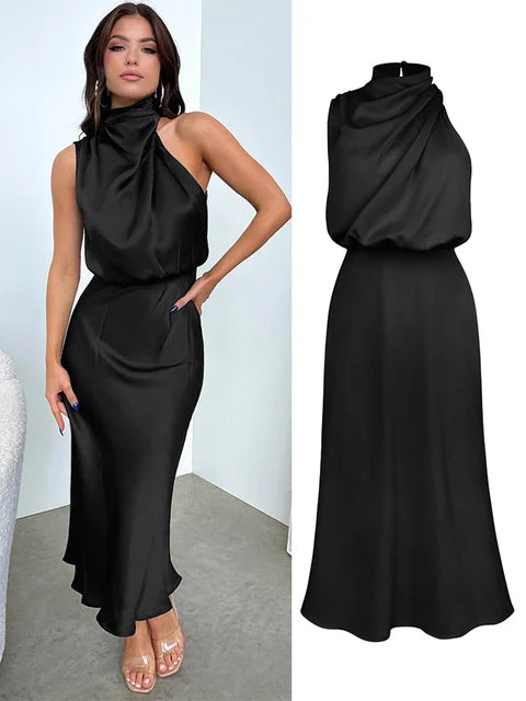 Elegante satijnen jurk 0