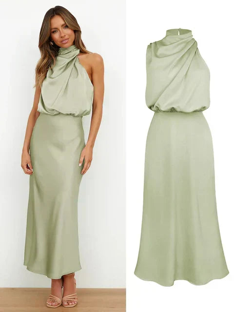 Elegante satijnen jurk 11