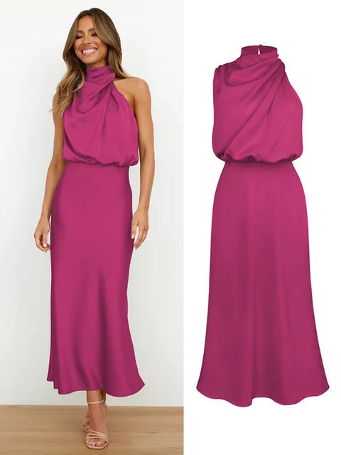 Elegante satijnen jurk 12