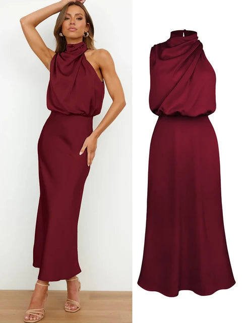 Elegante satijnen jurk 13